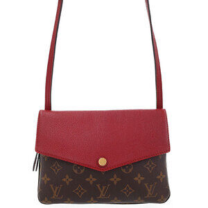 Louis Vuitton Monogram Leather Brown Twice Shoulder Bag